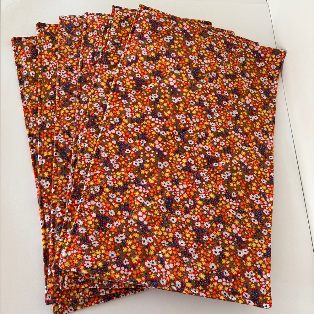 Vintage • Floral Fabric Placemats set of 6